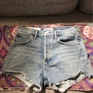 Agolde Light Blue Denim Shorts